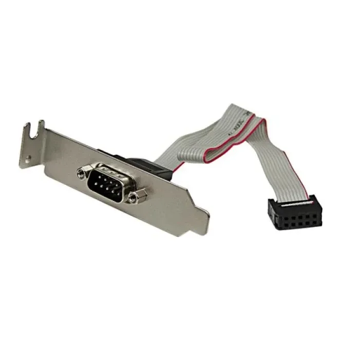 StarTech 9 Pin Serial Male to 10 Pin Motherboard Header LP Slot Plate - Serial panel - DB-9 (M) to 10 pin IDC (F) - 9.1 in - gray - PLATE9MLP - Serial panel - DB-9 (M) to 10 PIN IDC (F) - 23 cm - grey
