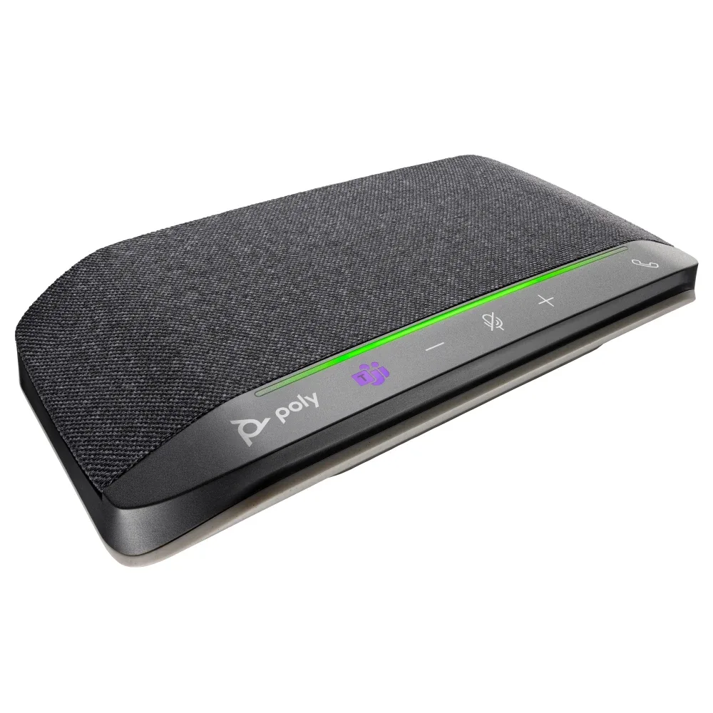 HP Poly Sync 10-M - Speakerphone hands-free - wired - USB-A, USB-C - silver - Certified for Microsoft Teams