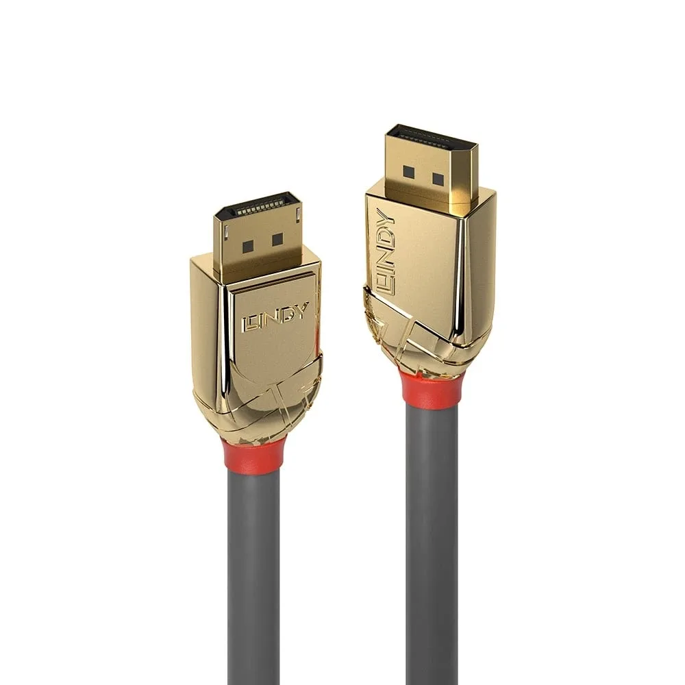 Lindy 36290 0.5M Displayport Cable Gold Line