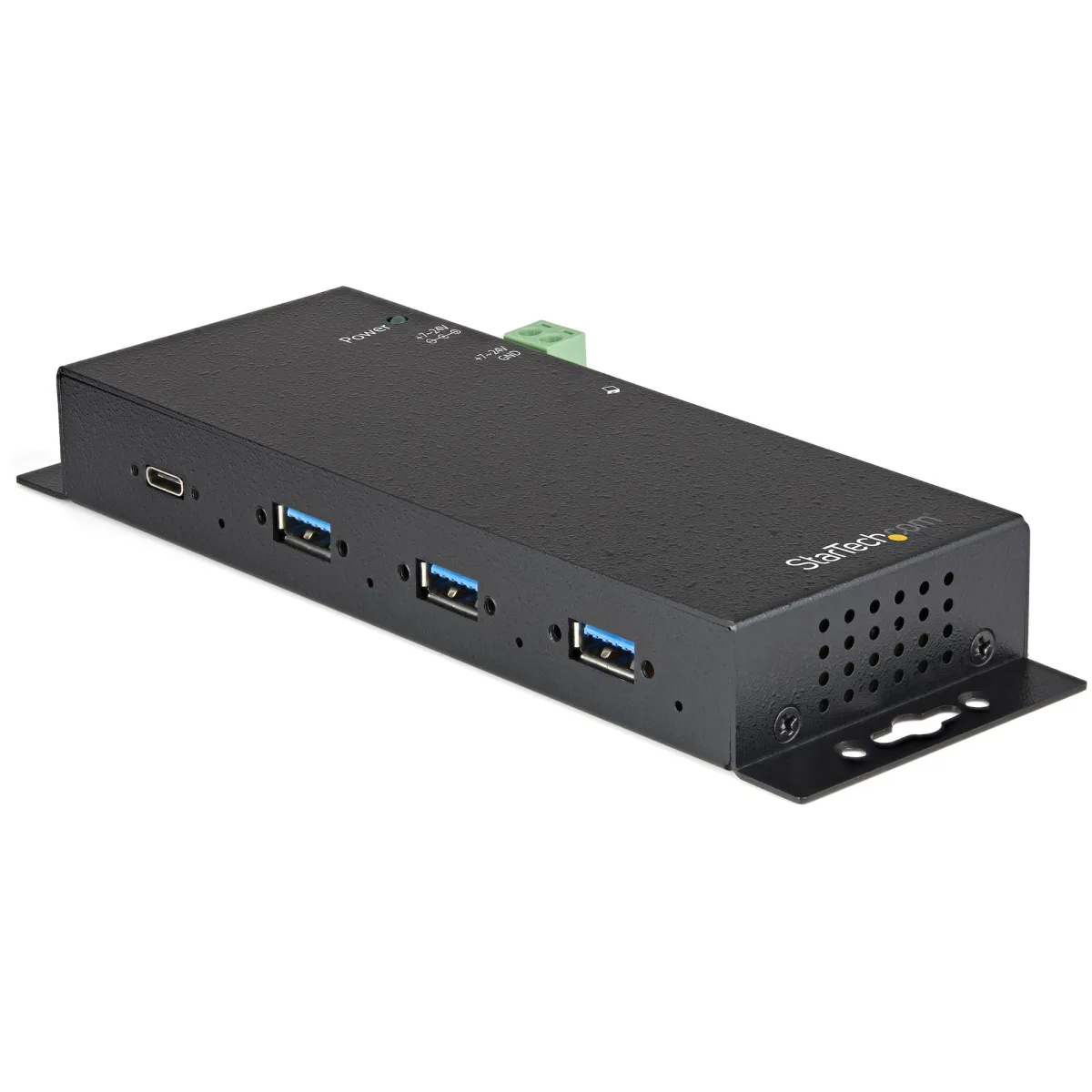 Startech 4 Port USB C Hub 10Gbps - Metal Industrial USB 3.2/3.1 Gen 2 Type-C Hub - 3A/1C - USB-C or USB-A Host - Mountable - ESD/Surge (HB31C3A1CME)