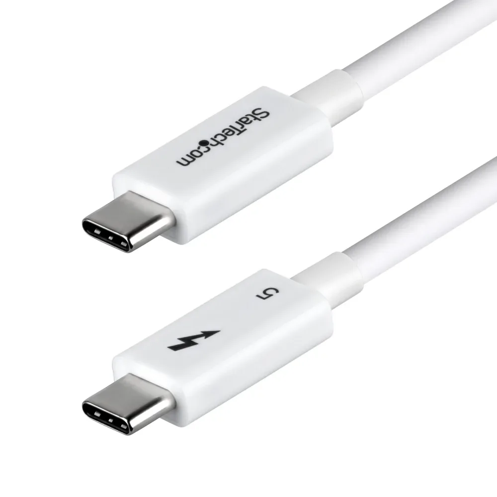 StarTech - USB cable - USB-C (M) to USB-C (M) - USB4 / Thunderbolt 3 / Thunderbolt 4 / Thunderbolt 5 / DisplayPort 2.1 - 1 m - passive, 8K60Hz support, bi-directional - white