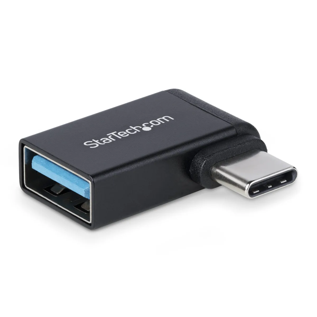 StarTech Right Angled USB-C to USB-A Adapter, USB 5Gbps, Compact USB-C Male to USB-A Female Adapter, Metal Housing, M/F - USB adapter - USB-C (M) right-angled to USB (F) - USB 3.2 Gen 1 - 5 V - 3 A - passive, up to 5 Gbps data transfer rate - black