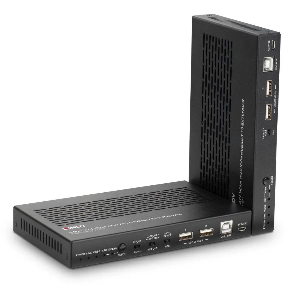 Lindy 38344 100M CAT.6 HDMI 4K60 Hdbaset 3.0 KVM Extender