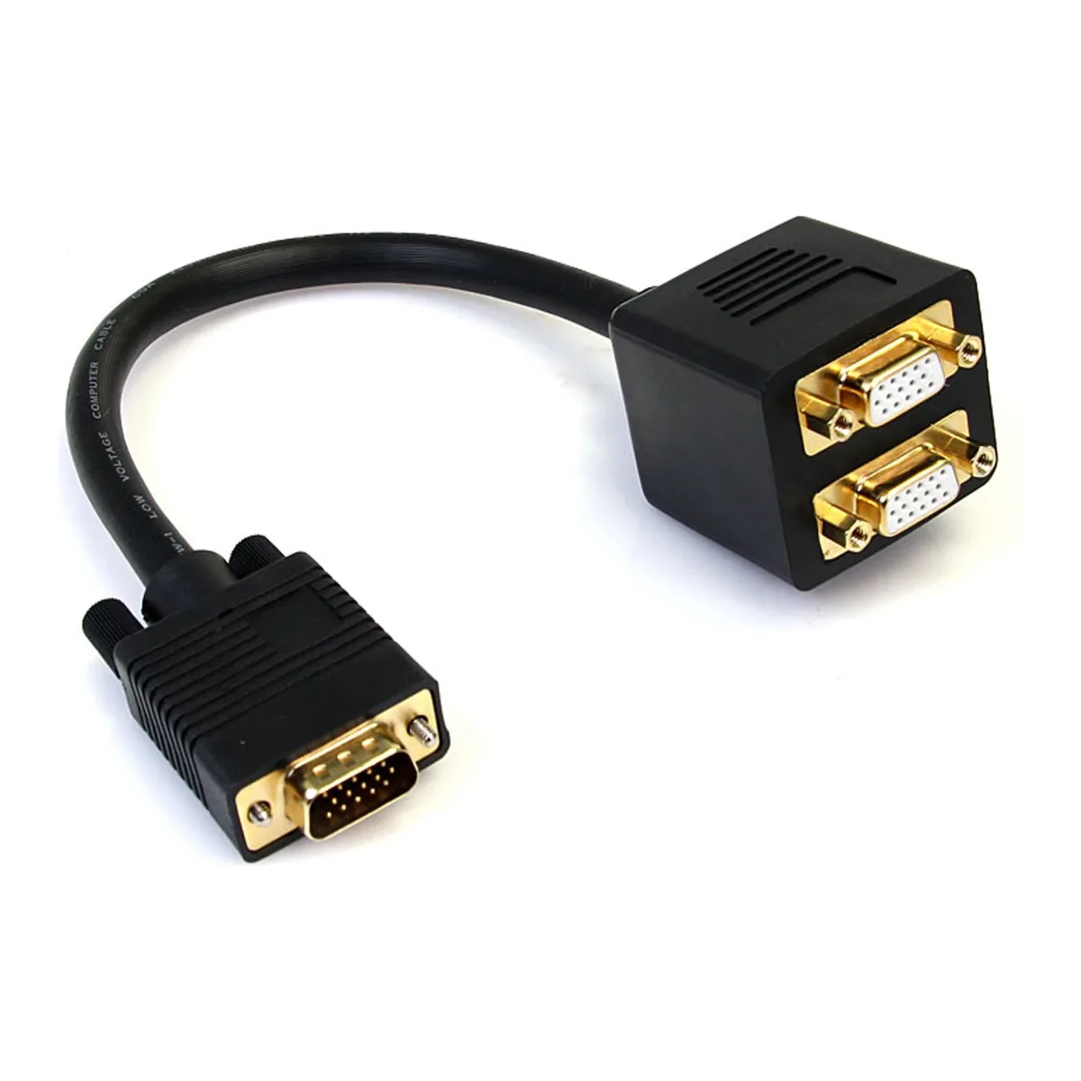 StarTech 1 ft. VGA to VGA Splitter Cable - M/F Dual Monitor Video Cable Splitter (VGASPL1VV)