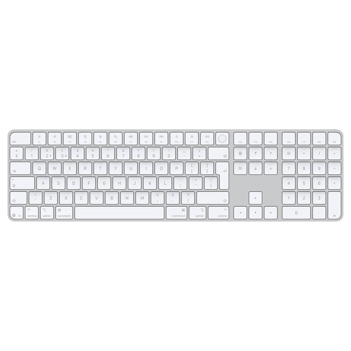 Apple Magic Keyboard with Touch ID and Numeric Keypad - Keyboard - USB-C - wireless - Bluetooth - QWERTY - UK - white keys