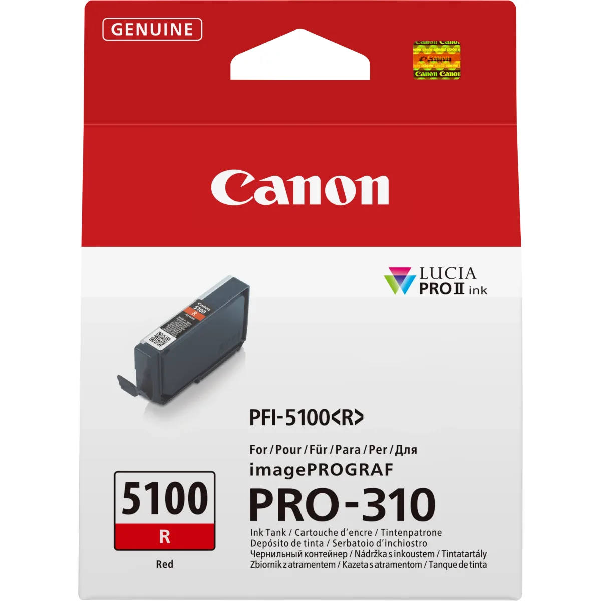 Canon PFI-5100 R - 14.4 ml - red - original - hanging box - ink tank - for imagePROGRAF PRO-310
