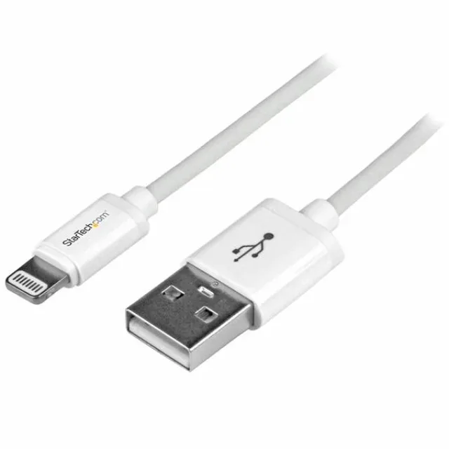 Startech 1m (3ft) White Apple 8-pin Lightning Connector to USB Cable for iPhone / iPod / iPad - Charge and Sync Cable - 1 meter (USBLT1MW)