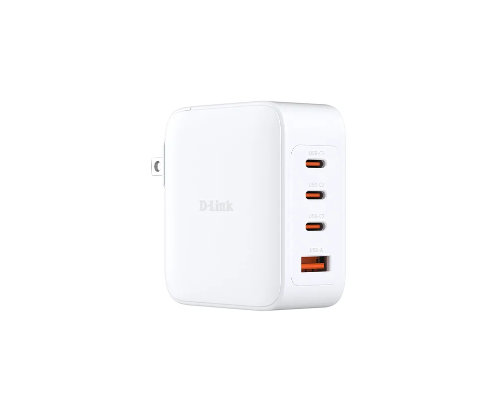 D-Link DCF-141 - Power adapter - GaN - 140 Watt - 5 A - Power Delivery 3.1, QC 4.0 - 4 output connectors (3 x USB-C, USB Type A) - United Kingdom