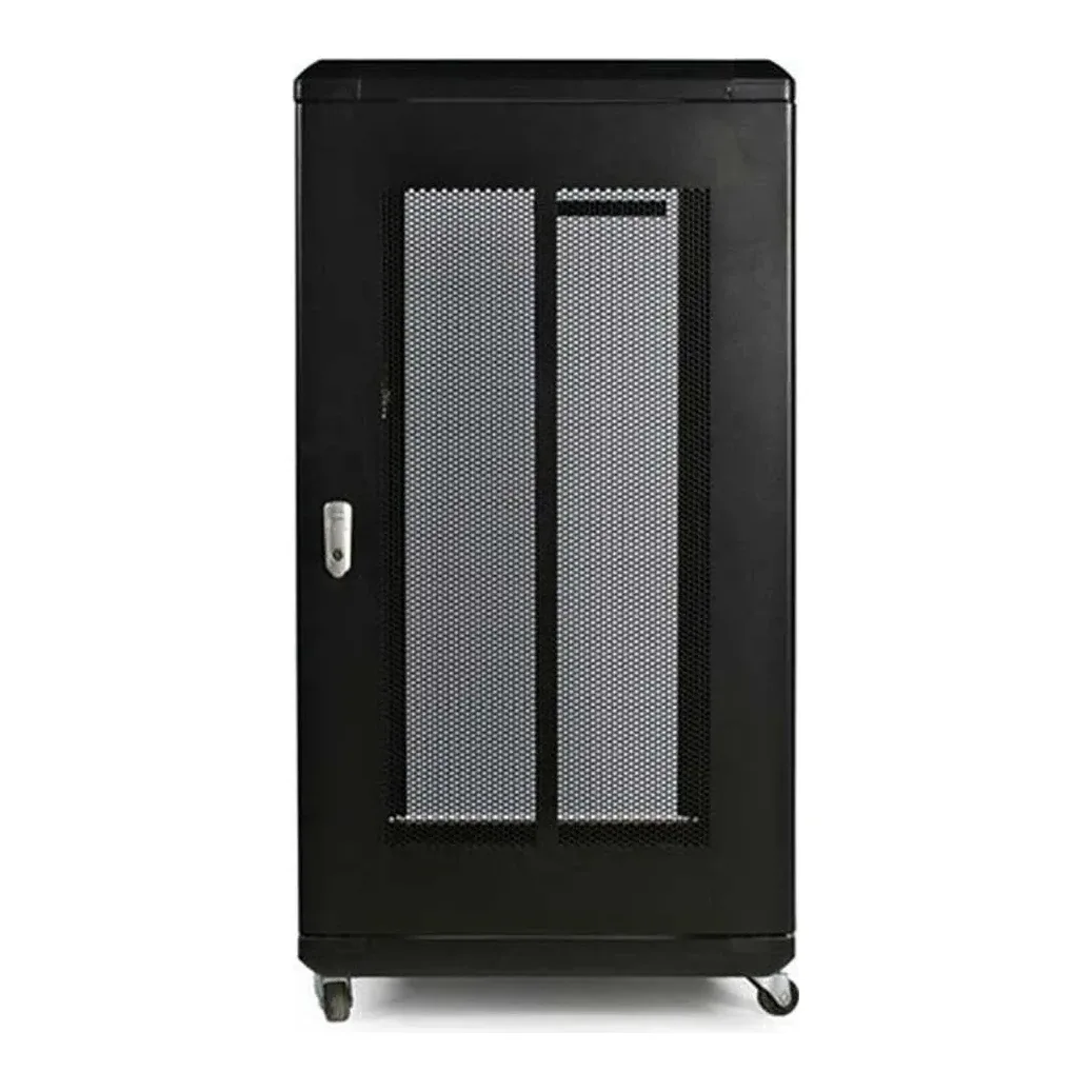 Startech 22U Server Rack Cabinet with secure locking door - 4 Post Adjustable Depth (5.5" to 28.7") - 1768 lb capacity - 19 inch Portable Network Equipment Enclosure on wheels/casters (RK2236BKF) - Rack - 22U - for P/N: CABCAGENUTS6, CABSCREWM52, CABSCREWSM6, CABSCRWM520, CABSCRWM620, CABSCRWS1224
