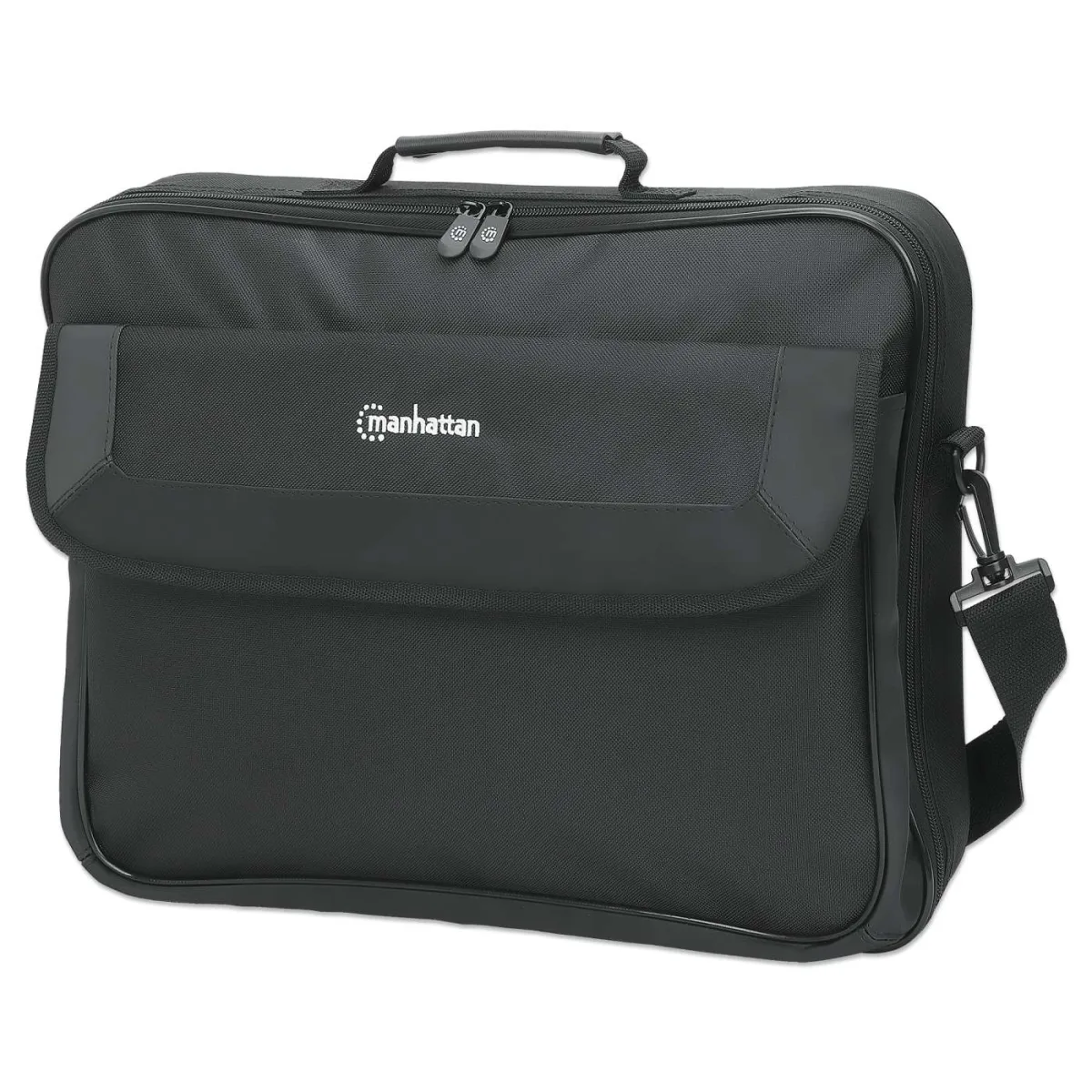 Manhattan 439992 Cambridge Laptop Bag 17.3"- Black Clamshell