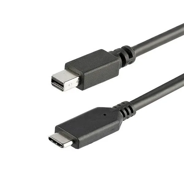 StarTech 1m / 3.3ft USB-C to Mini DisplayPort Cable - 4K 60Hz - Black - USB 3.1 Type C to mDP Adapter (CDP2MDPMM1MB) - Adapter cable - USB-C (M) to Mini DisplayPort (M) - USB 3.1 / Thunderbolt 3 / DisplayPort 1.2 - 1 m - 4K60Hz (3840 x 2160) support - black