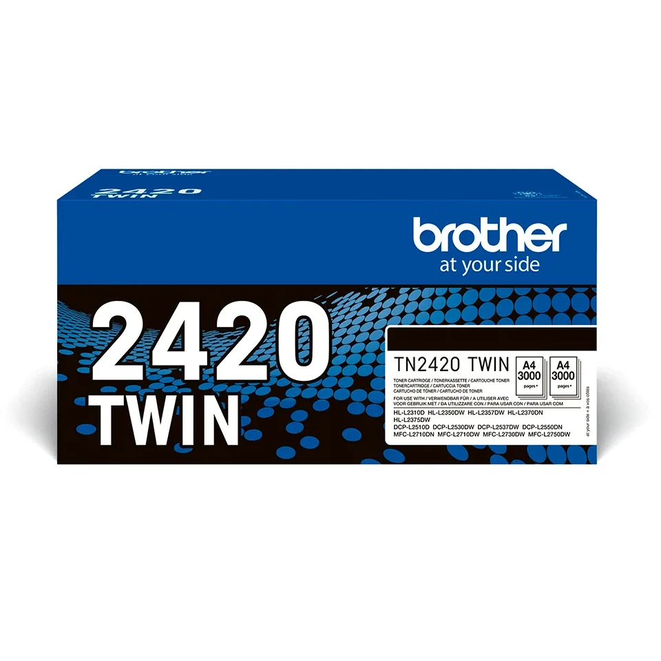 Brother TN2420 TWIN - 2-pack - High Yield - black - original - toner cartridge - for Brother DCP-L2510, L2530, L2537, L2550, HL-L2310, L2370, L2375, MFC-L2710, L2713