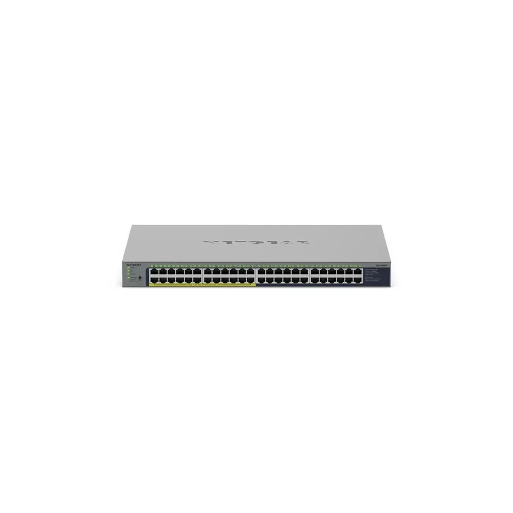 NETGEAR GS748PP - Switch - unmanaged - 24 x 10/100/1000 + 24 x 10/100/1000 (PoE+) - desktop, wall-mountable - PoE+ (380 W)