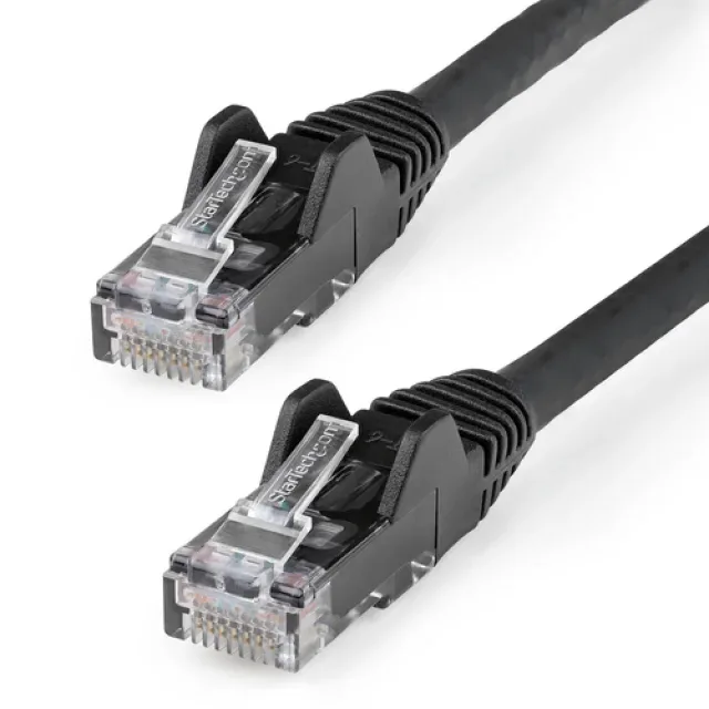 Startech 5m LSZH CAT6 Ethernet Cable, 10 Gigabit Snagless RJ45 100W PoE Network Patch Cord with Strain Relief, CAT 6 10GbE UTP, Black, Individually Tested/ETL, Low Smoke Zero Halogen - Category 6 - 24AWG (N6LPATCH5MBK) - Patch cable - RJ-45 (M) to RJ-45 (M) - 5 m - 6 mm - UTP - CAT 6 - snagless - black