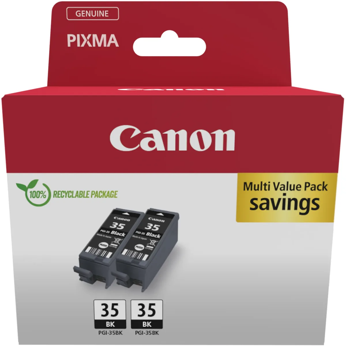 Canon PGI-35BK Twin Pack - 2-pack - 9.3 ml - black - original - hanging box - ink tank