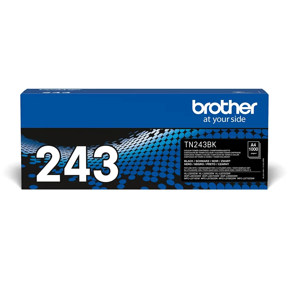 Brother TN243BK - Black - original - toner cartridge - for Brother DCP-L3510CDW, DCP-L3517CDW, DCP-L3550CDW, DCP-L3550DW, MFC-L3730CDN