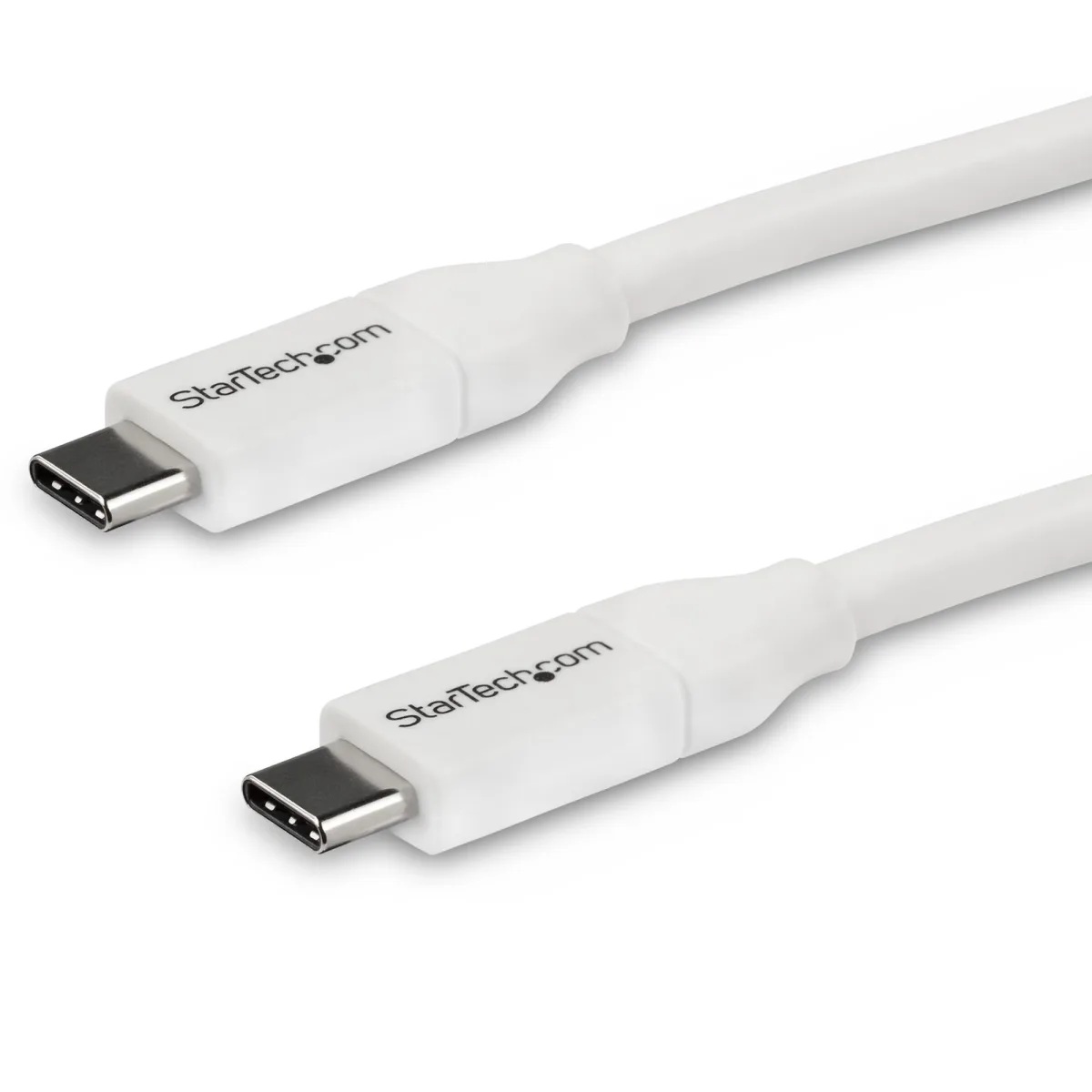 StarTech USB C to USB C Cable - 13 ft / 4m - 5A PD - M/M - White - USB 2.0 - USB-IF Certified - USB Type C Cable - USB C Charging Cable (USB2C5C4MW)
