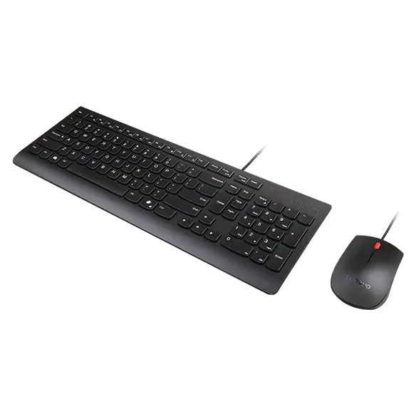 Lenovo Essential Wired Combo - Keyboard and mouse set - USB - QWERTY - UK - black