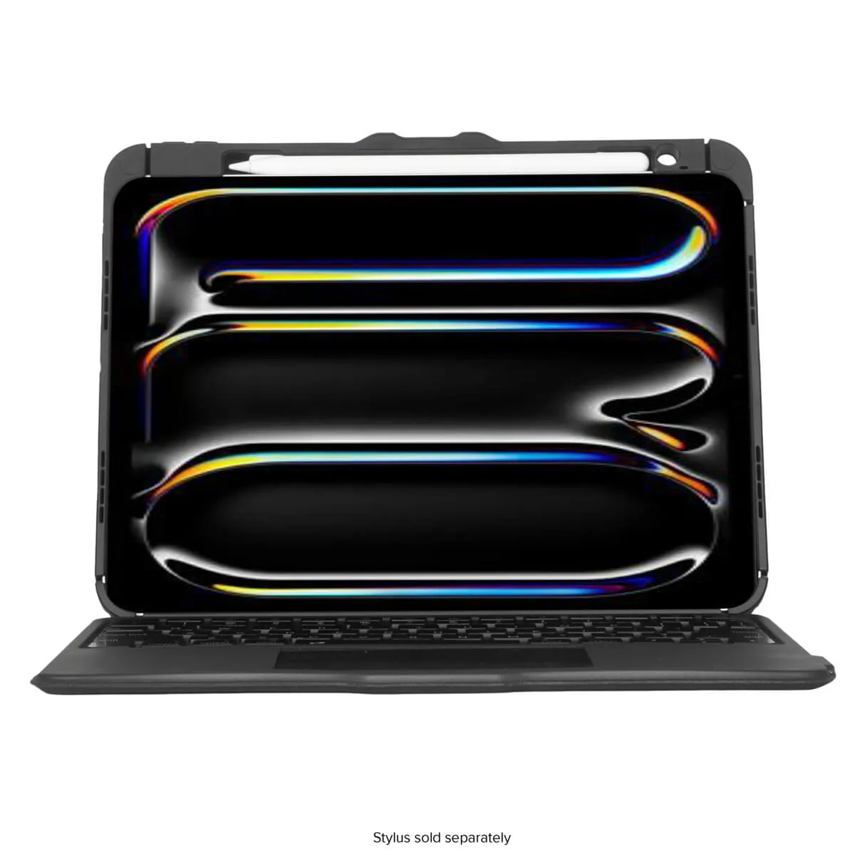Targus Versavu - Keyboard and folio case - with trackpad - backlit - wireless - Bluetooth 5.0 - QWERTY - Nordic - black