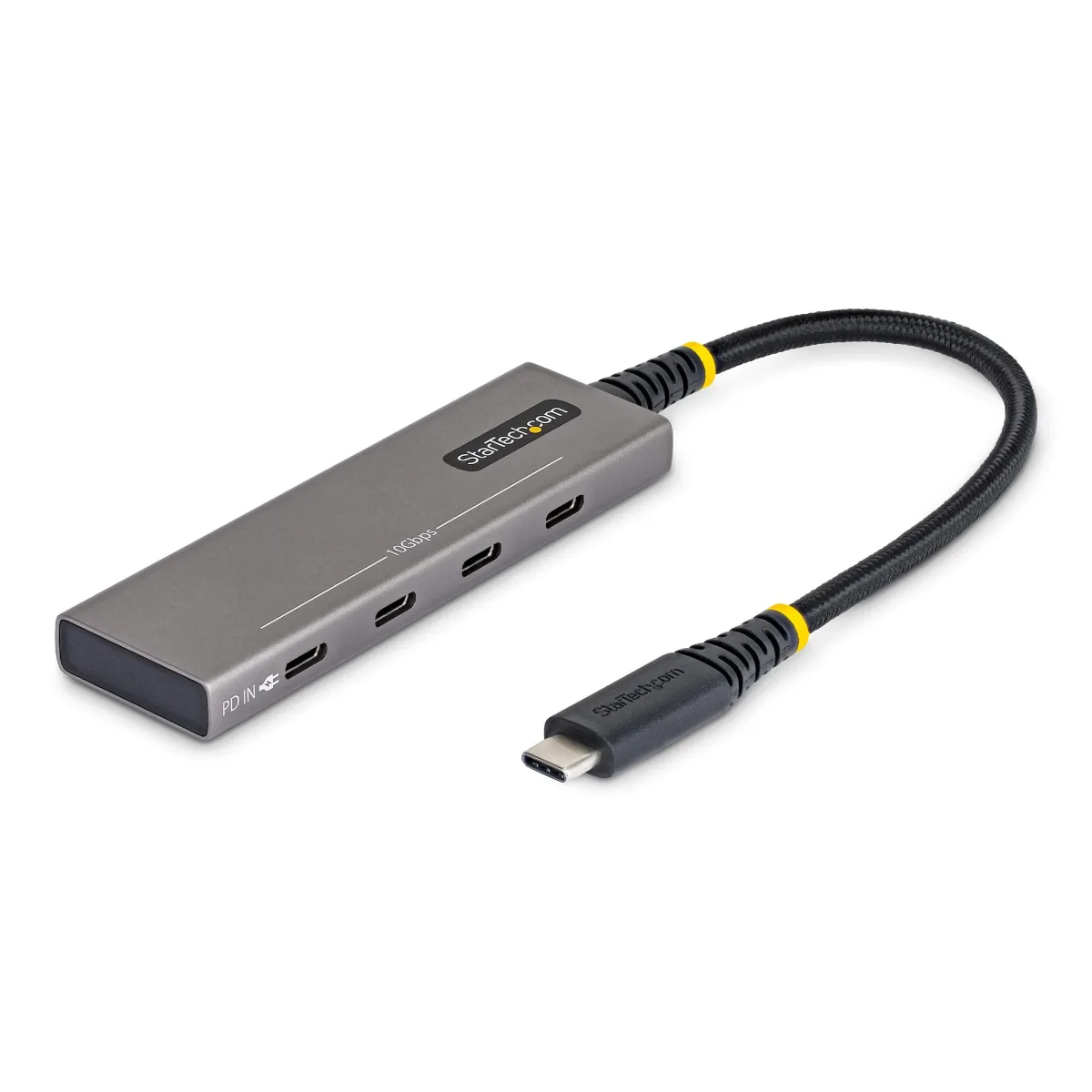 Startech - Hub - 4-port, 10 Gbps, 100 W PD charging, overcurrent protection, PCR aluminium - 3 x USB-C 3.2 Gen 2 + 1 x USB-C 3.2 Gen 2 (power delivery) - desktop