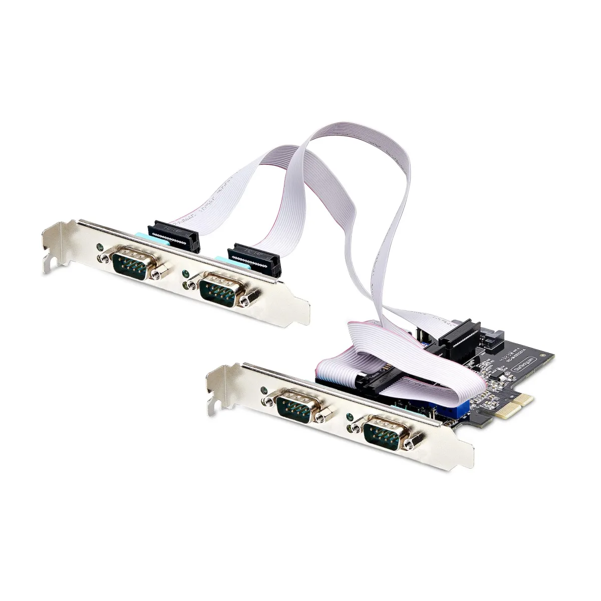 Startech 4-Port Serial PCIe Card, Quad-Port PCI Express to RS232/RS422/RS485 (DB9) Serial Card, Low-Profile Bracket Incl., 16C1050 UART, TAA-Compliant, For Windows/Linux, TAA Compliant - Level-4 ESD Protection (PS74ADF-SERIAL-CARD)