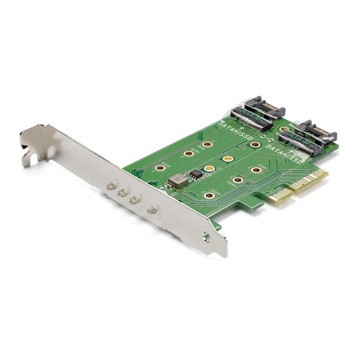 Startech 3-port M.2 SSD (NGFF) Adapter Card - Supports 1x PCIe (NVMe) M.2 SSD, 2x SATA III M.2 SSDs - PCIe 3.0 Adapter (PEXM2SAT32N1)