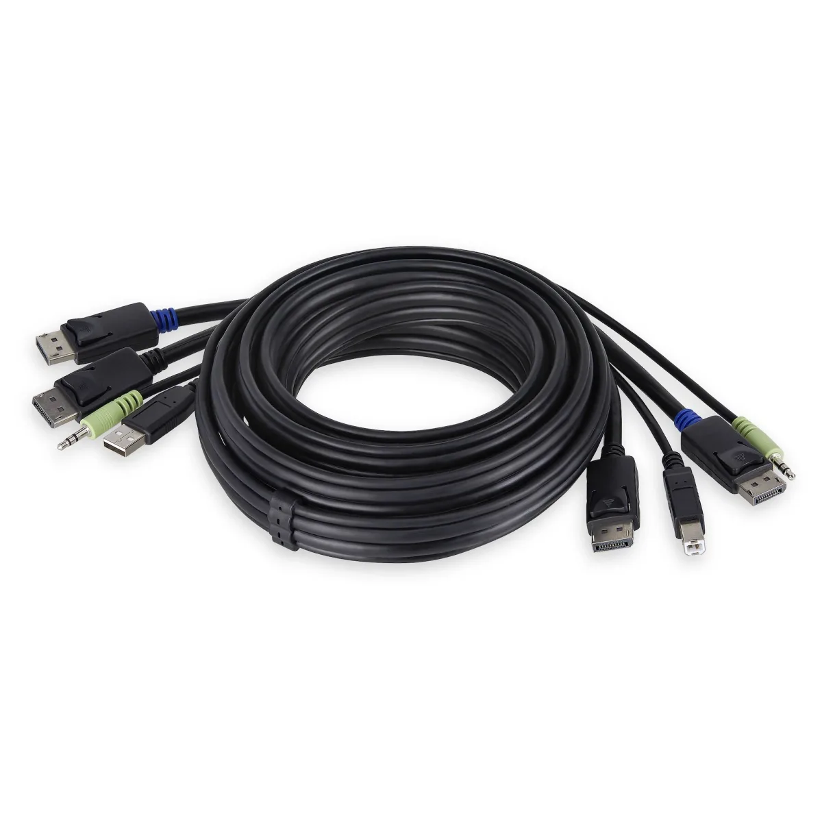StarTech - Keyboard / video / mouse (KVM) cable - TAA Compliant - USB Type A, 3.5mm audio jack, DisplayPort (M) to USB Type B, 3.5mm audio jack, DisplayPort (M) - 3 m