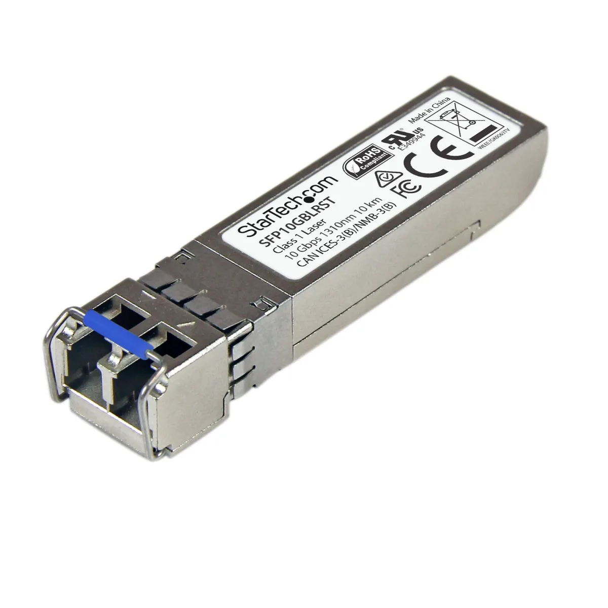 Startech MSA Uncoded Compatible SFP+ Module, 10GBASE-LR, 10GbE Single Mode (SMF) Fiber Optic Transceiver, 10GE Gigabit Ethernet SFP+, LC Connector, 10km, 1310nm, DDM, Mini GBIC Module (SFP10GBLRST) - SFP+ transceiver module - 10GbE - 10GBase-LR - LC single-mode - up to 10 km - 1310 nm