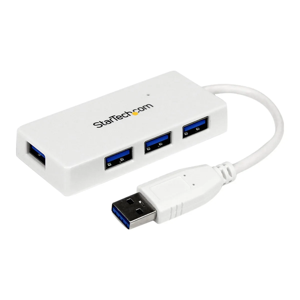 Startech 4 Port USB 3.0 Hub - Multi Port USB Hub w/ Built-in Cable - Powered USB 3.0 Extender for Your Laptop - White (ST4300MINU3W) - Hub - 4 x SuperSpeed USB 3.0 - desktop - for P/N: FCREADMICRO3, MSDREADU2OTG, MSDREADU3CA