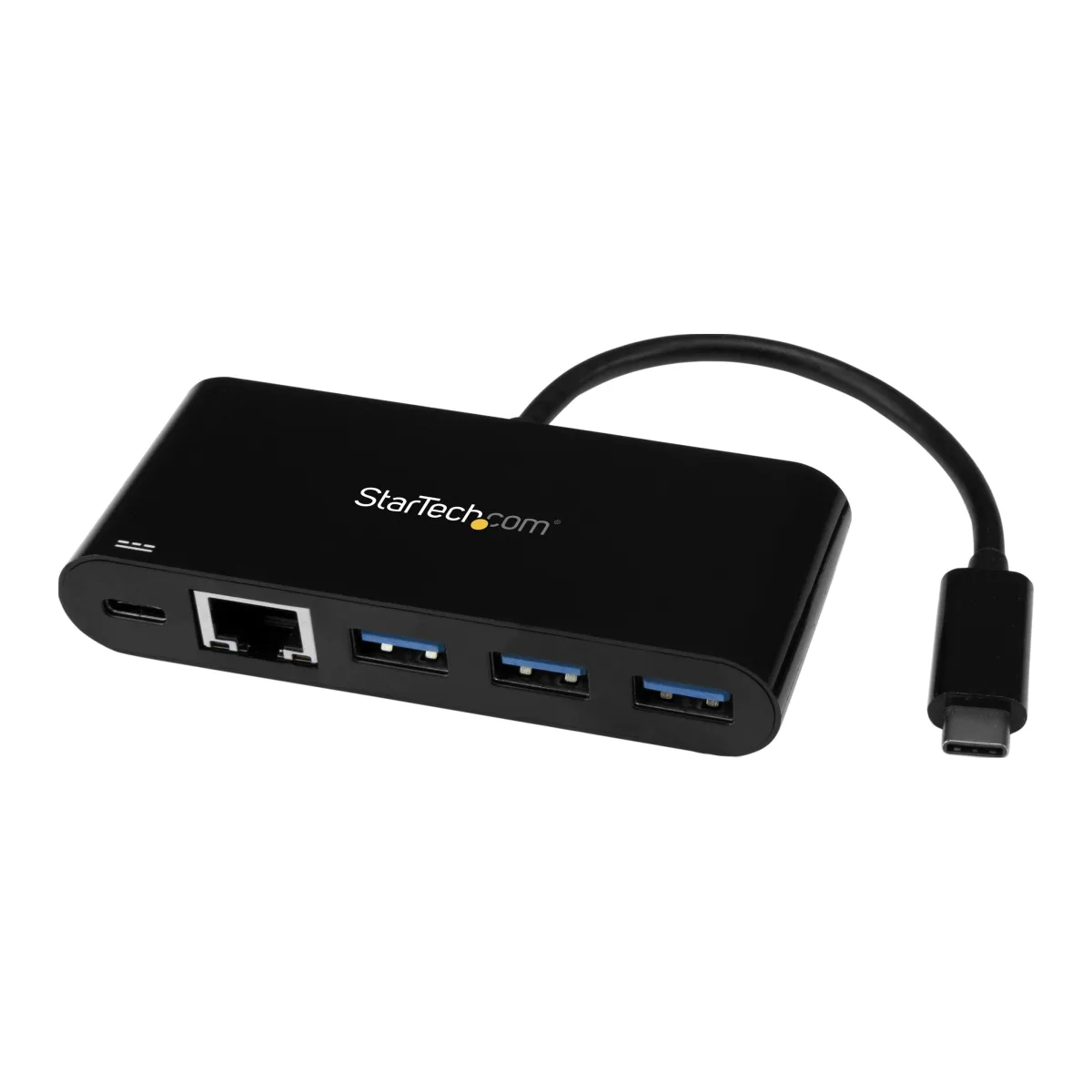 Startech USB C to Ethernet Adapter - 3 Port - with Power Delivery (USB PD) - Power Pass Through Charging - USB C Adapter (US1GC303APD) - Network adapter - USB-C - Gigabit Ethernet - black