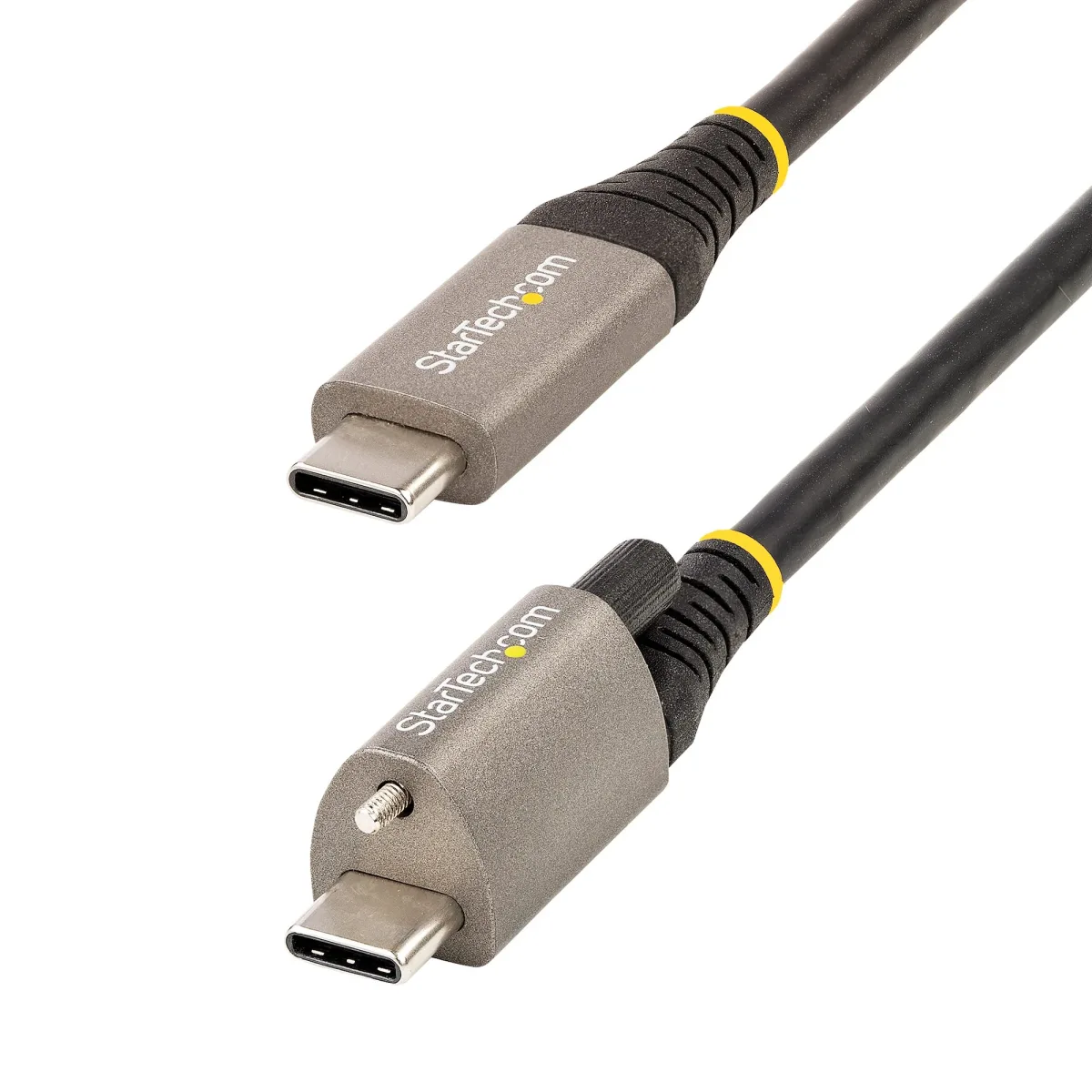 StarTech 20in 50cm Top Screw Locking USB C Cable 10Gbps, USB 3.1/3.2 Gen 2 Type-C Cable, 100W (5A) Power Delivery Charging, DP Alt Mode, Single Screw Lock, USB-C to C Cord - Thunderbolt 3 Compatible (USB31CCTLKV50CM)