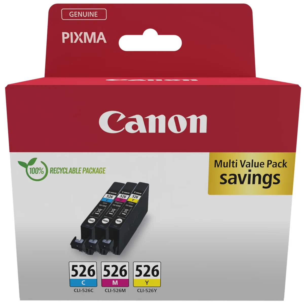 Canon CLI-526 C/M/Y Multi pack - 3-pack - 9 ml - yellow, cyan, magenta - original - ink tank