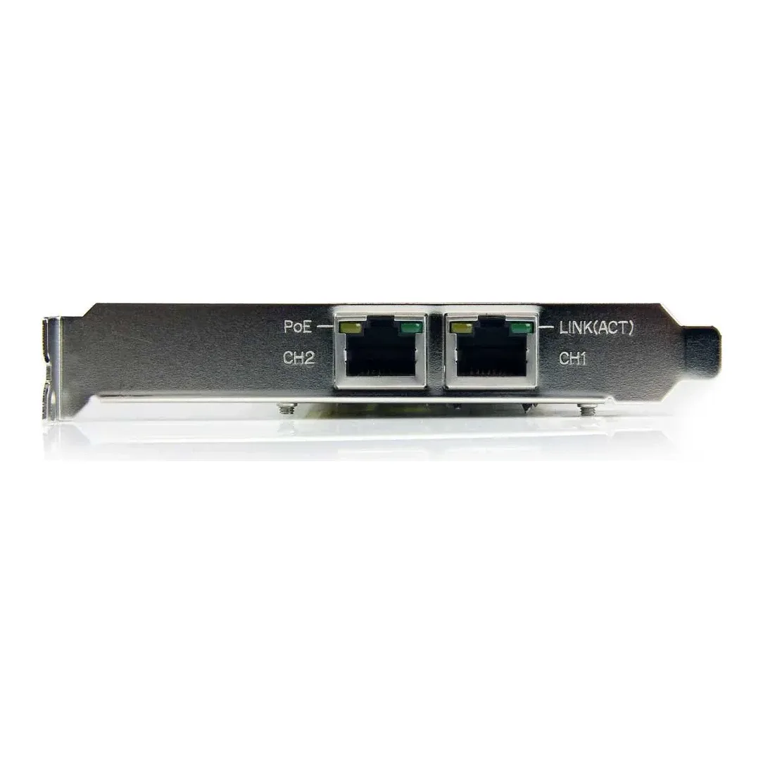 Startech Dual Port PCI Express Gigabit Ethernet Network Card Adapter - 2 Port PCIe NIC 10/100/100 Server Adapter with PoE PSE (ST2000PEXPSE) - Network adapter - PCI Express x1 - Gigabit Ethernet x 2