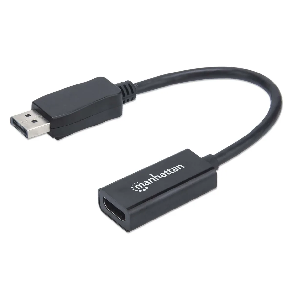 Manhattan 151634 Displayport to HDMI Cable 20CM- 1080P/60HZ Male/Female Black Bag
