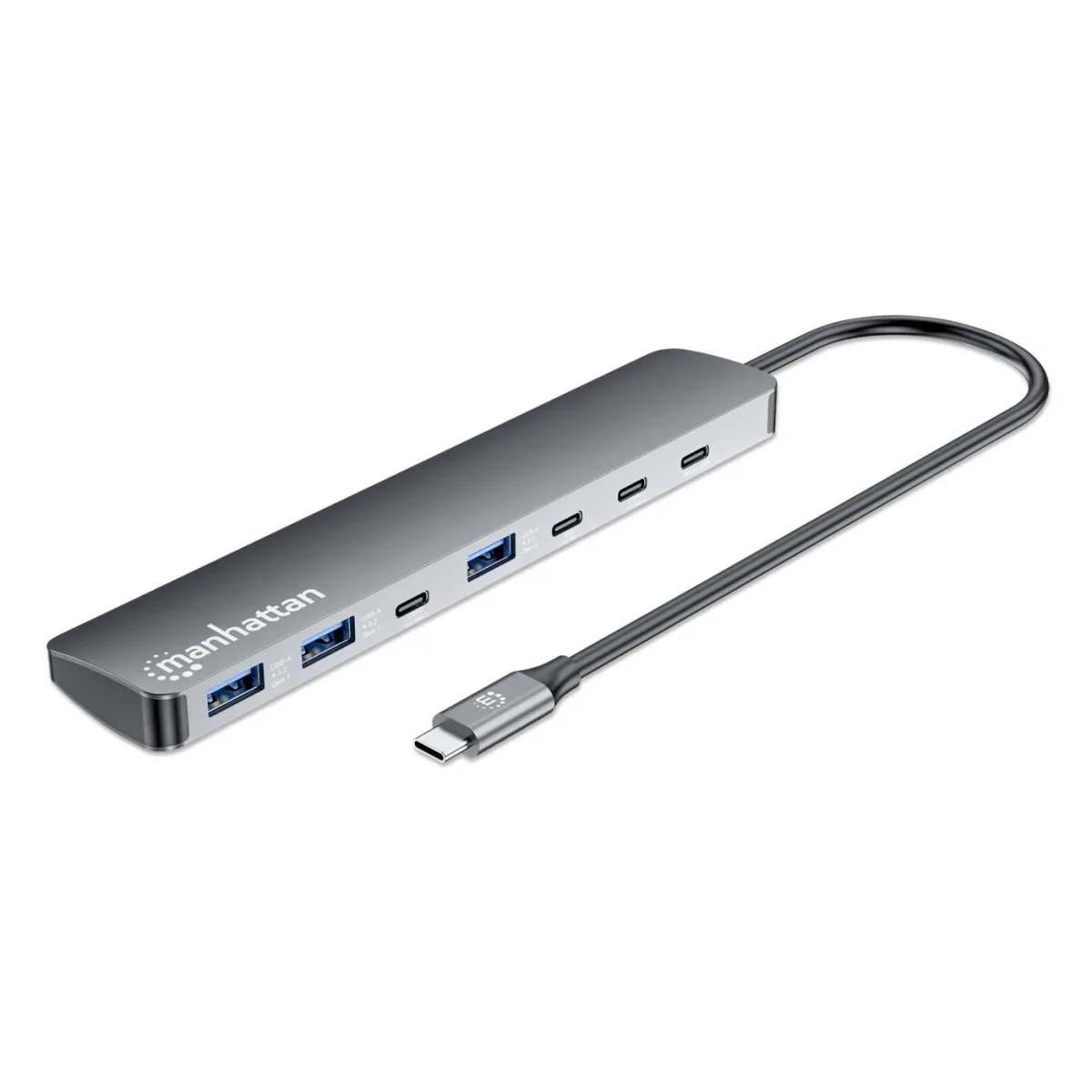 Manhattan 181167 USB-C Dock/Hub 7-PORT- USB-A(X3)/USB-C(X4)/PD100