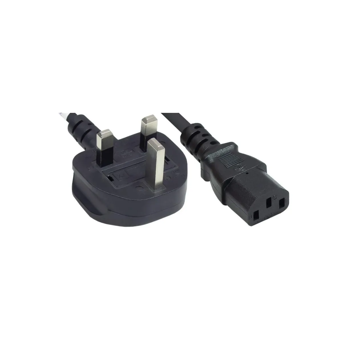 Manhattan 382786 Power Cable/Cord UK 3PIN/C13FEM -Kettle Lead 1.8M Black Polybag