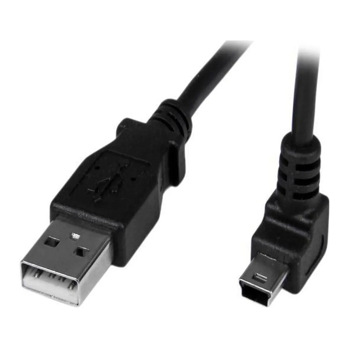 StarTech 1m Mini USB Cable Cord - A to Up Angle Mini B - Up Angled Mini USB Cable - 1x USB A (M), 1x USB Mini B (M) - Black (USBAMB1MU) - USB cable - USB (M) to mini-USB Type B (M) - 1 m - 90° connector - black