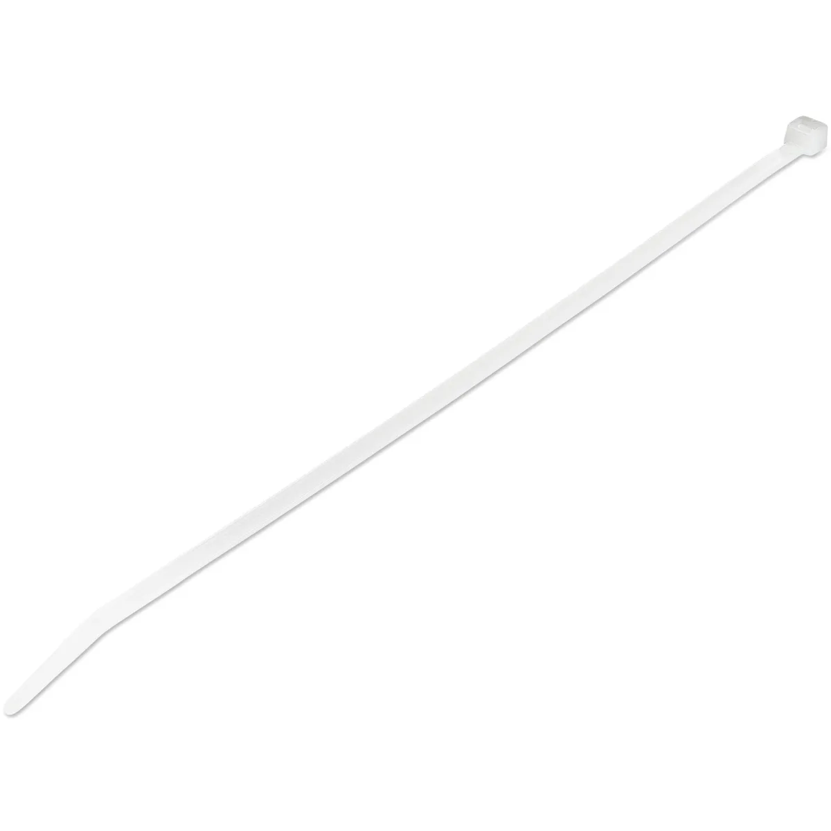 Startech 10"(25cm) Cable Ties, 1/8"(4mm) wide, 2-5/8"(68mm) Bundle Diameter, 50lb(22kg) Tensile Strength, Nylon Self Locking Zip Ties w/Curved Tip, 94V-2/UL Listed, 1000 Pack, White - Nylon 66 Plastic - TAA (CBMZT10NK)