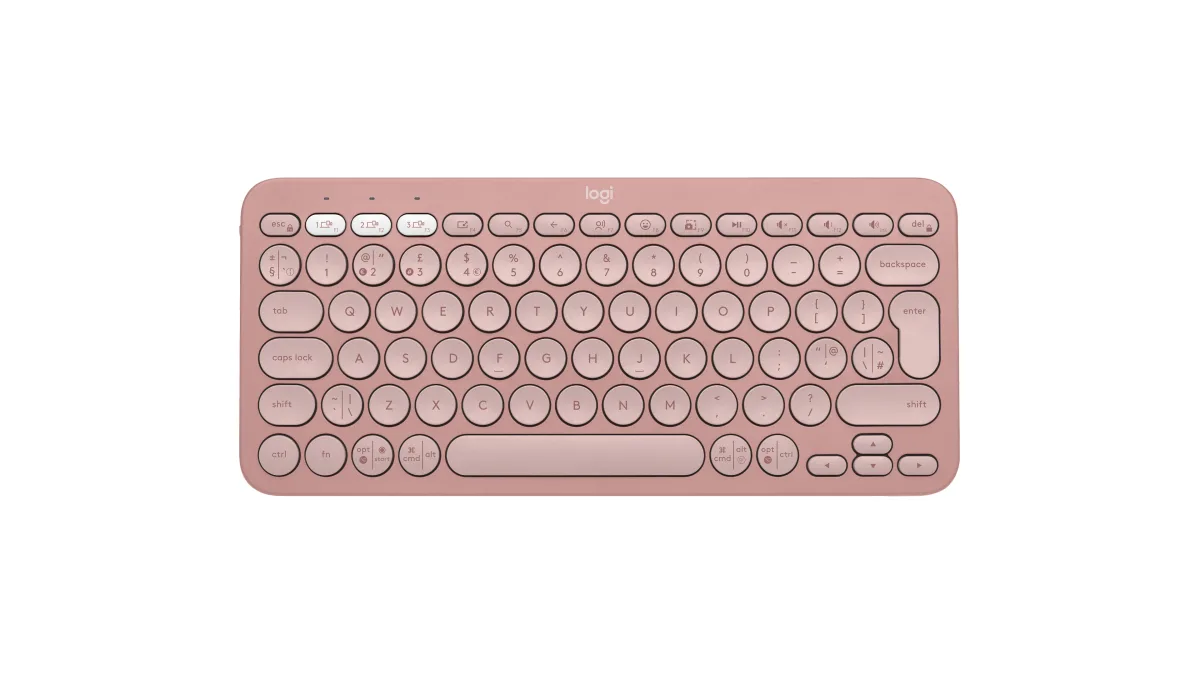 Logitech Pebble Keys 2 K380s - Keyboard - wireless - Bluetooth LE - QWERTY - UK - tonal rose