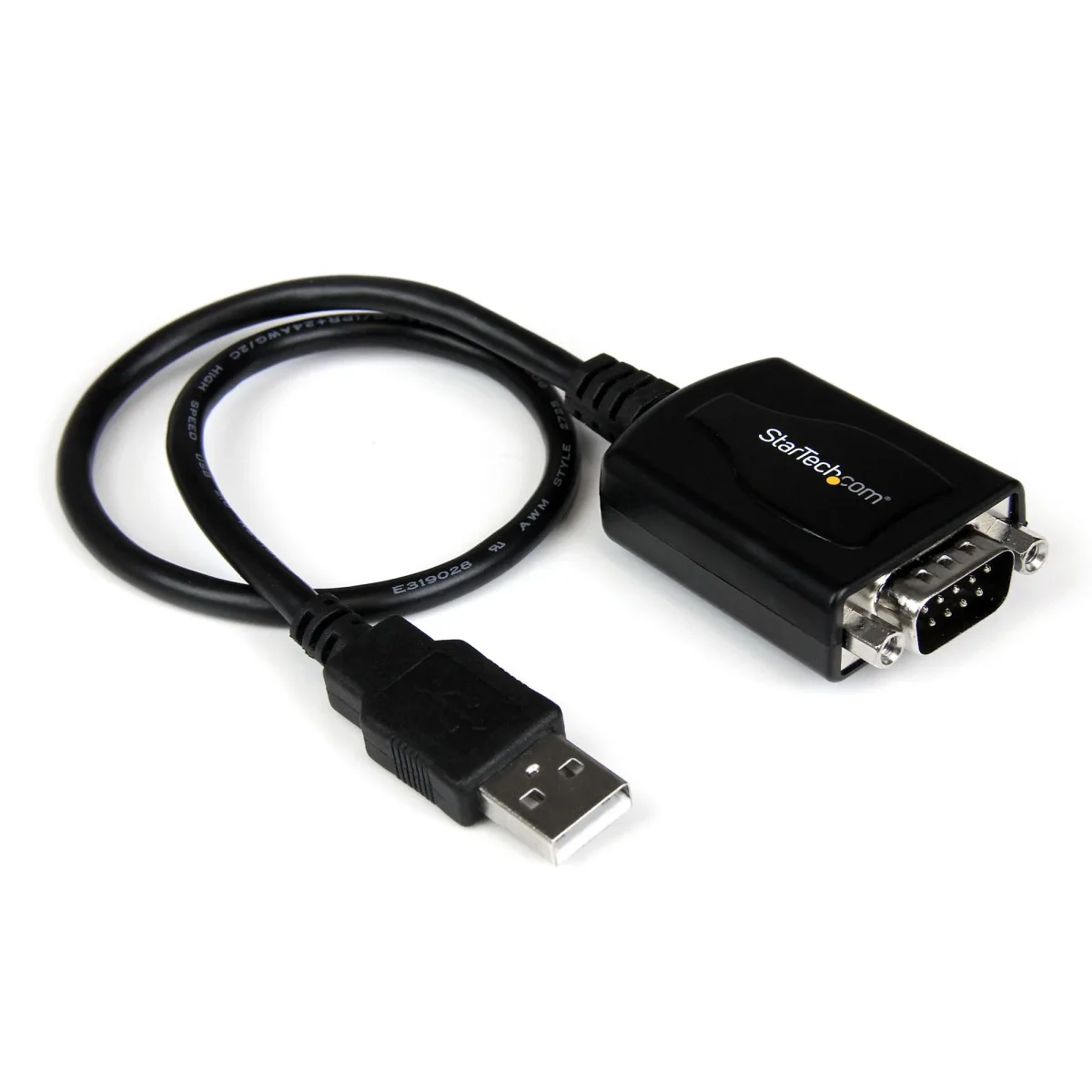Startech 1 ft USB to RS232 Serial DB9 Adapter Cable with COM Retention - Serial adapter - USB - RS-232 - black