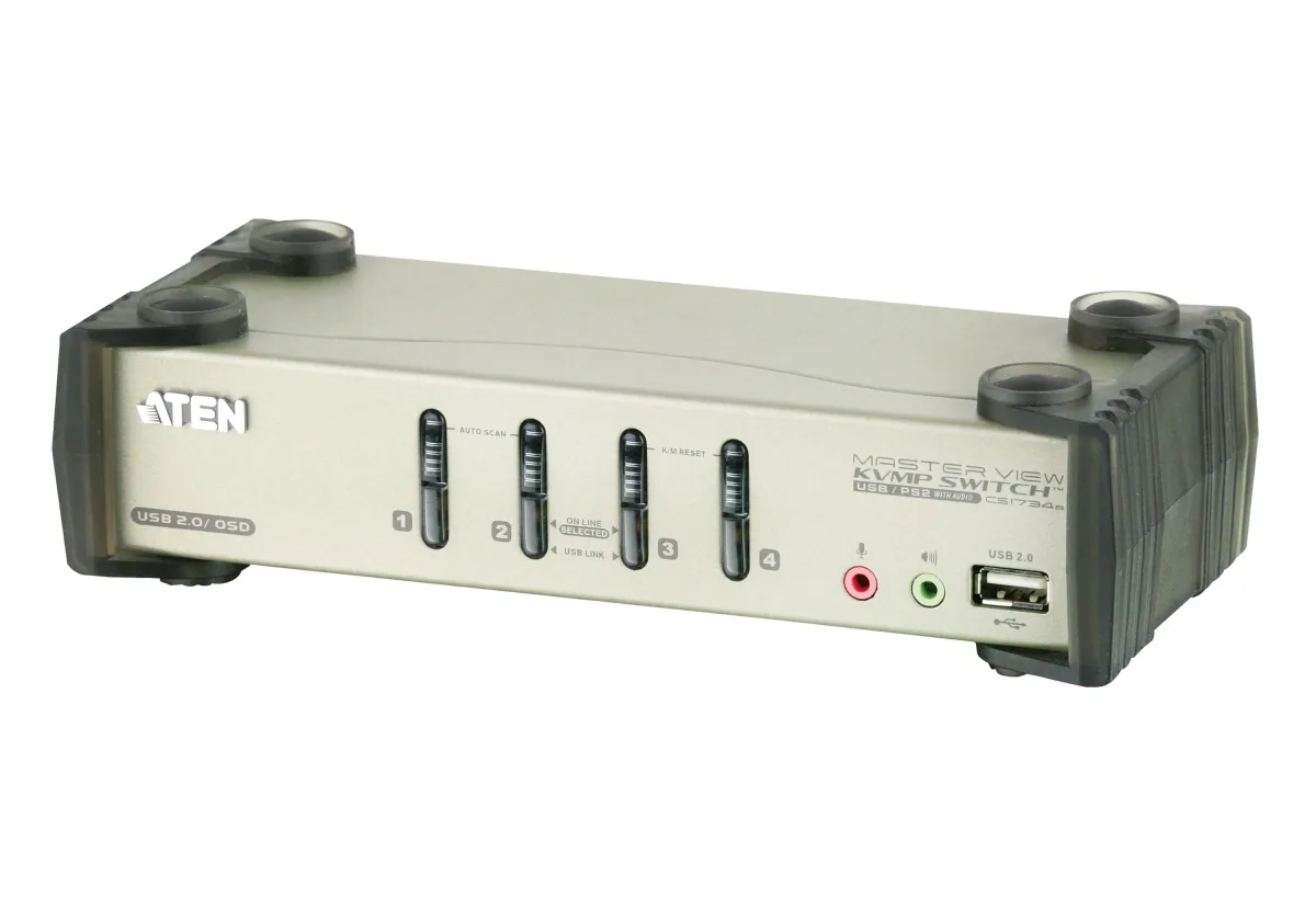 ATEN CS1734B - KVM / audio / USB switch - 4 x KVM / audio / USB - desktop