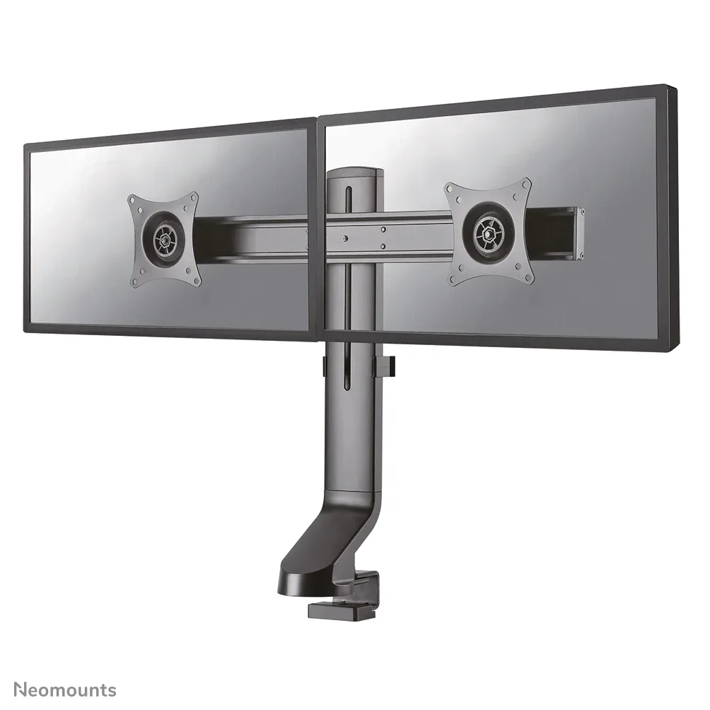 Neomounts FPMA-D860D - Mounting kit - full-motion - for 2 LCD displays - black - screen size: 10"-27" - clamp mountable, grommet, desk-mountable