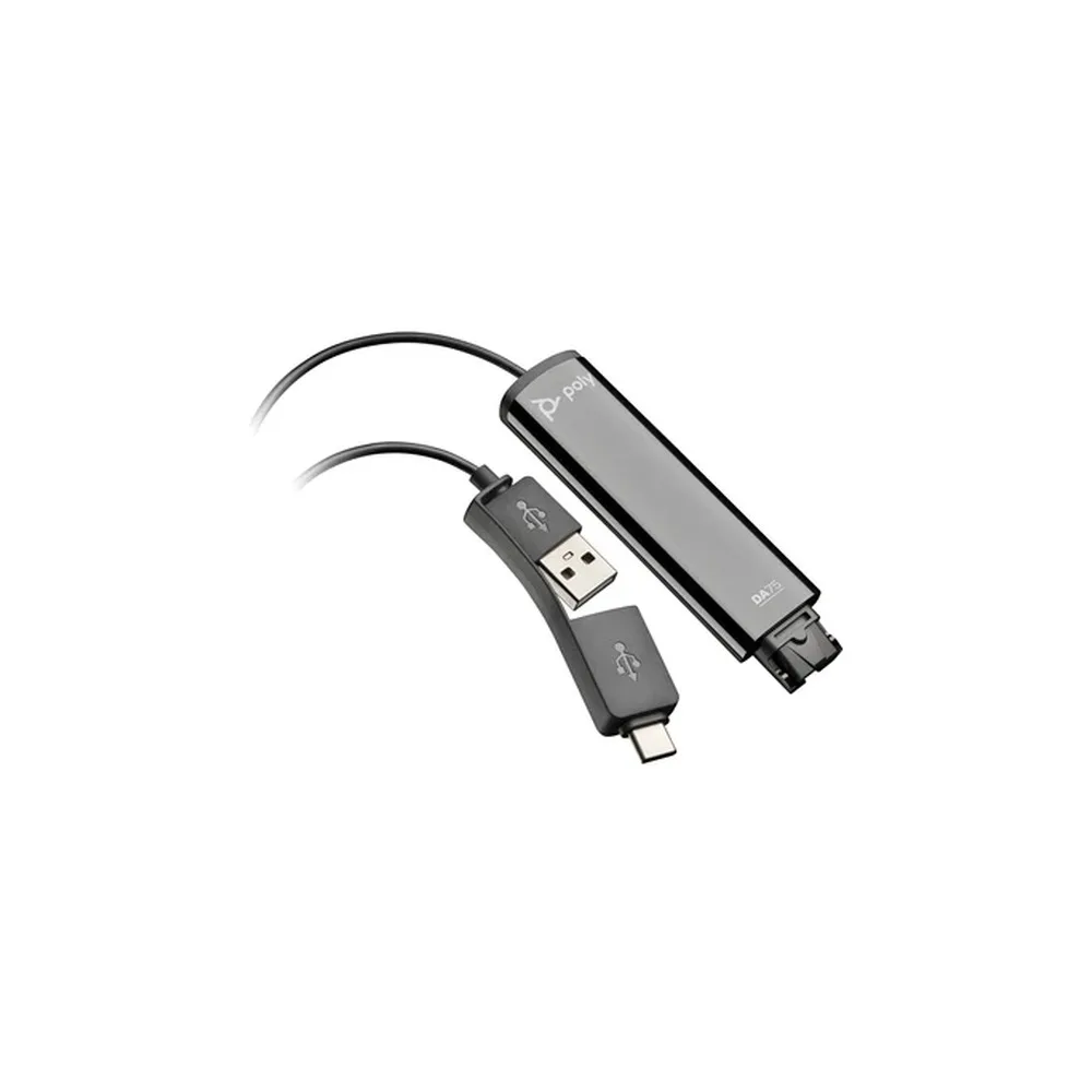 HP Poly DA75 - Sound card - USB-C / USB-A - for Victus by HP Laptop 16, Laptop 14, 15, 17, Pavilion Plus Laptop 14, 16