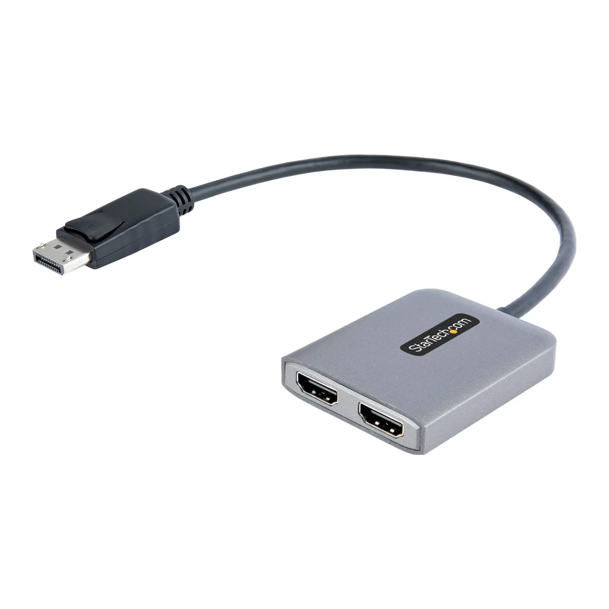 Startech DP to Dual HDMI MST HUB, Dual HDMI 4K 60Hz, DisplayPort Multi Monitor Adapter with 1ft (30cm) Cable, DP 1.4 Multi Stream Transport Hub, DSC | HBR3, DP to 2x HDMI Ports - DP to HDMI Splitter (MST14DP122HD) - Adapter - DisplayPort male to HDMI female - grey