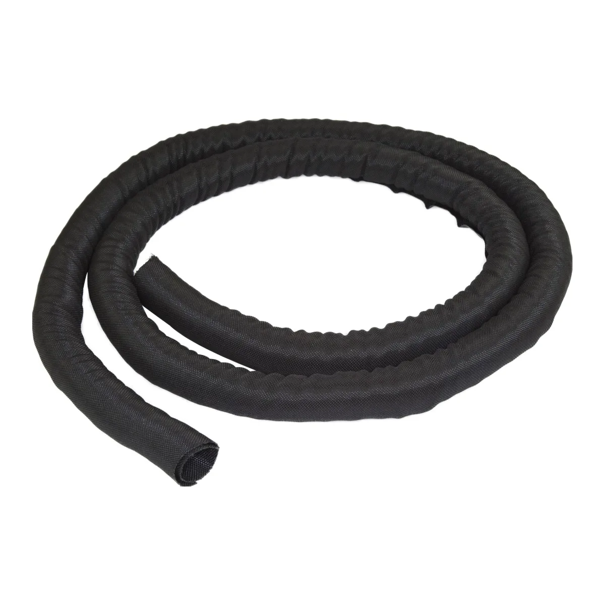 Startech 6.5' (2m) Cable Management Sleeve, Flexible Coiled Cable Wrap, 1.0-1.5" dia. Expandable Sleeve, Polyester Cord Manager/Protector/Concealer, Black Trimmable Cable Organizer - Flame Resistant UL94-V0 - Cable sleeving kit - black - 2 m