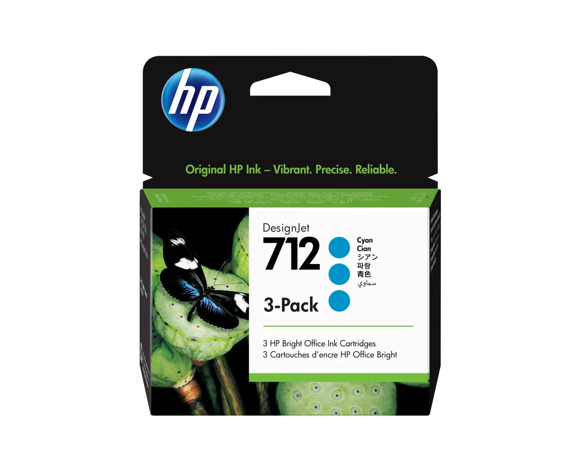 HP 712 3-PACK 29-ML CYAN DESIGNJET INK CARTRIDGE