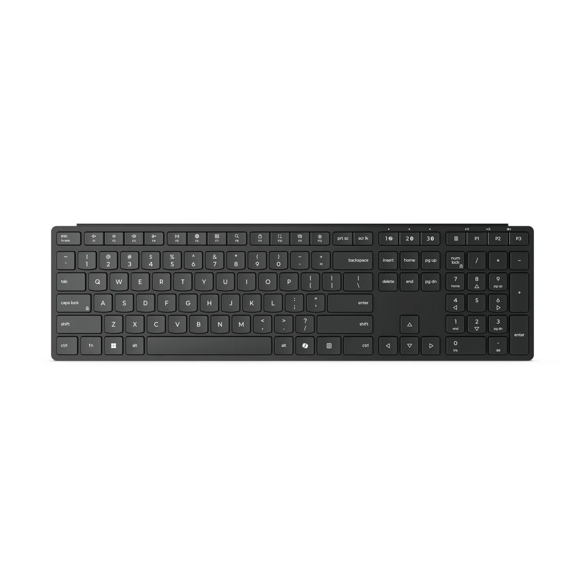 Lenovo Pro 6000 - Keyboard - multi-mode - wireless - 2.4 GHz, Bluetooth 5.3 - QWERTY - UK - eclipse black - brown box