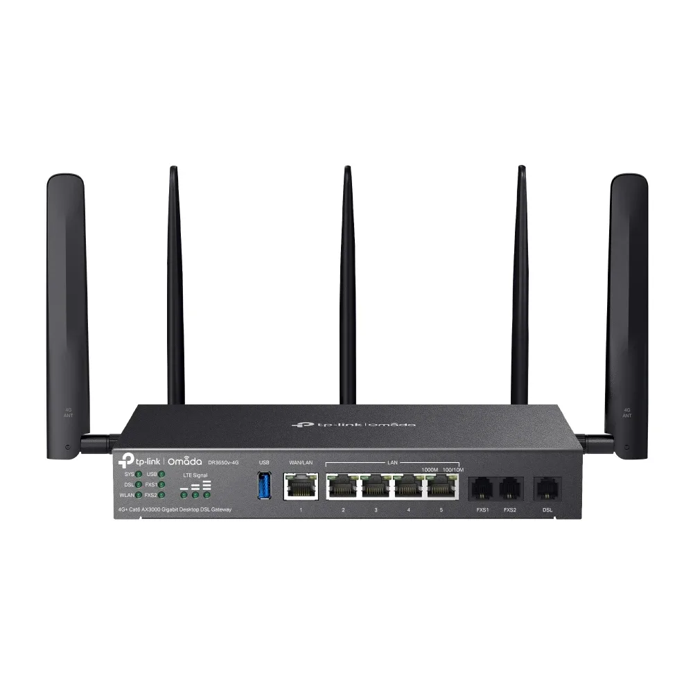 TP-Link Omada DR3650v-4G  AX3000 Wi-Fi 6 Gigabit Desktop DSL Gateway