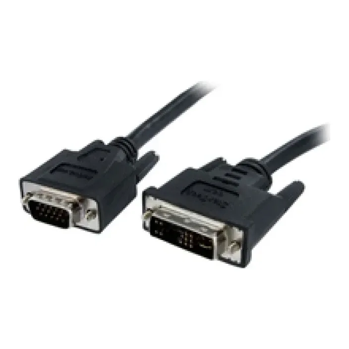 StarTech 1m DVI to VGA Display Monitor Cable M/M DVI to VGA (15 Pin) - Video cable - HD-15 (VGA) (M) to DVI-A (M) - 1 m - molded, thumbscrews - black