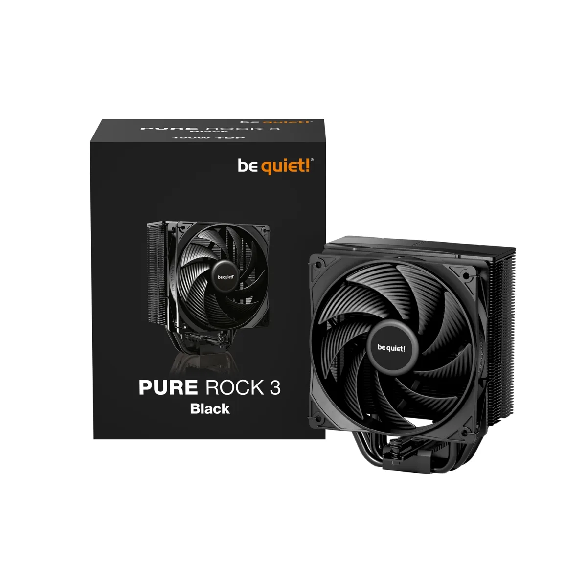 be quiet! Pure Rock 3 CPU Cooler, Universal Socket, Pure Wings 3 PWM Fan, 2000RPM, only 31.2dB(A) at maximum fan speed, 190W TDP, 3-year manufacturer's warranty